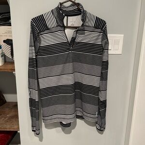 Lands' End Black & White 1/4 zip pullover jacket